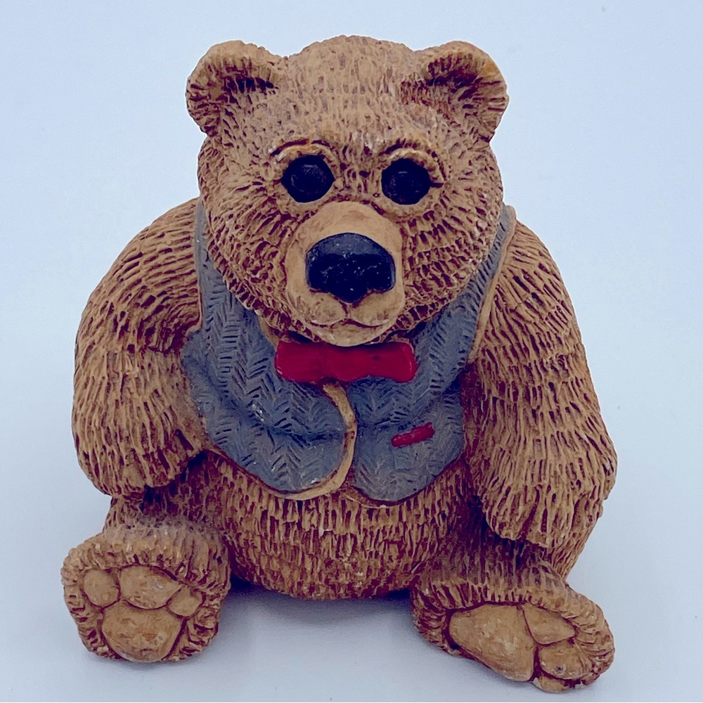 Vintage Retired Stone Critter Collection~”MrTeddy Bear”. 4” Tall And 3 1/2” Wide